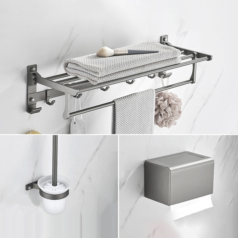 Lisslune | Modern Chrome Bathroom Accessories Set Aluminum Bathroom Fittings Set