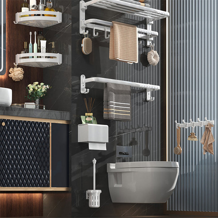 Lisslune | Modern white bathroom accessories as a single piece or in a set made of metal