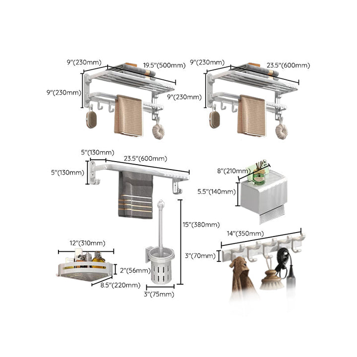 Lisslune | Modern white bathroom accessories as a single piece or in a set made of metal