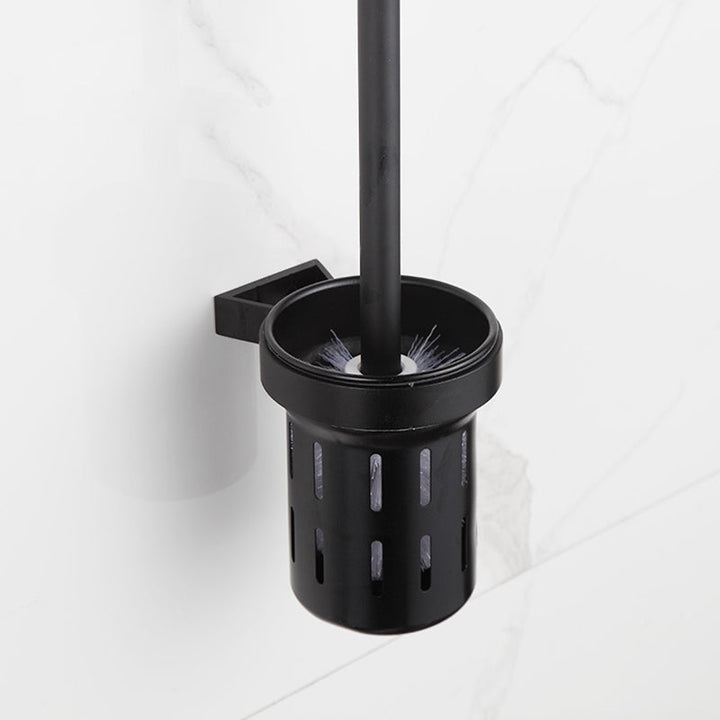 Lisslune | Modern Matt Black Bathroom Shelf Paper Holder Bathroom Accessory Set