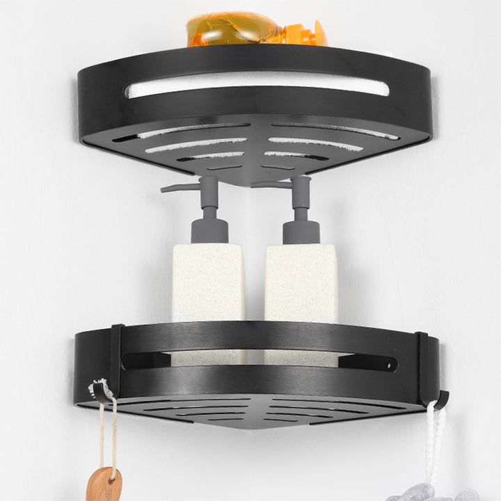 Lisslune | Modern Matt Black Bathroom Shelf Paper Holder Bathroom Accessory Set