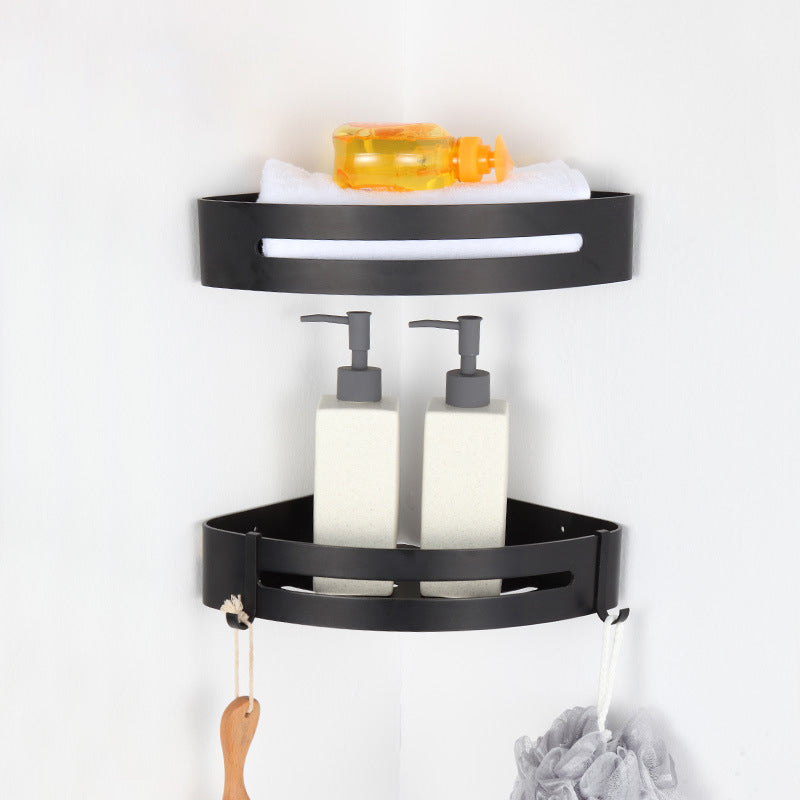 Lisslune | Modern Matt Black Bathroom Shelf Paper Holder Bathroom Accessory Set