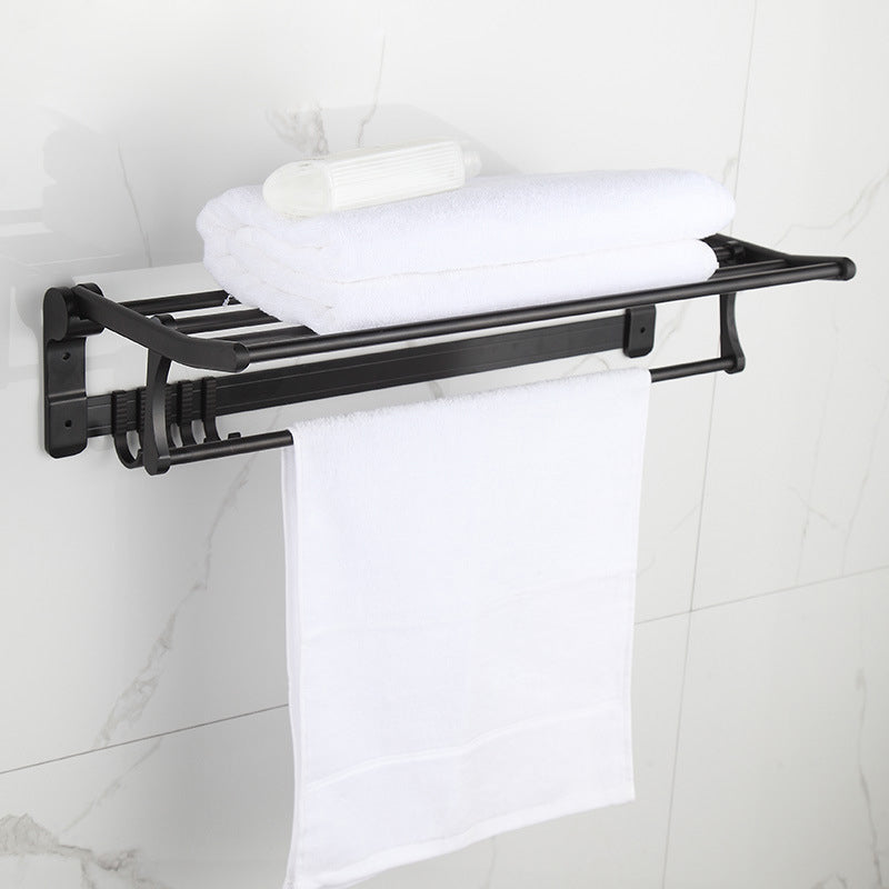 Lisslune | Modern Matt Black Bathroom Shelf Paper Holder Bathroom Accessory Set