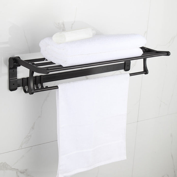Lisslune | Modern Matt Black Bathroom Shelf Paper Holder Bathroom Accessory Set