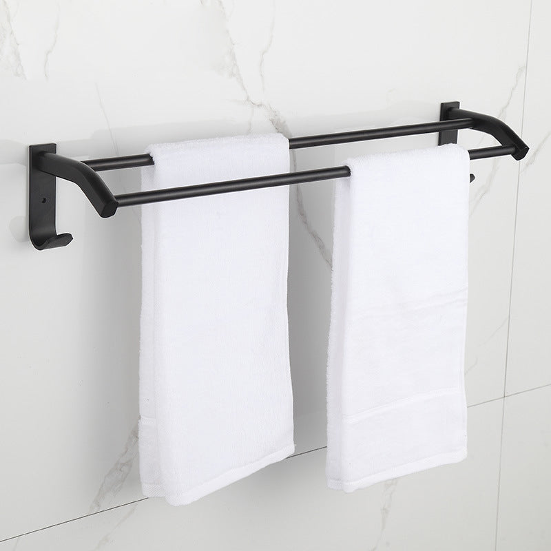 Lisslune | Modern Matt Black Bathroom Shelf Paper Holder Bathroom Accessory Set