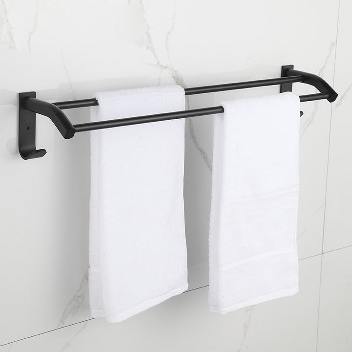 Lisslune | Modern Matt Black Bathroom Shelf Paper Holder Bathroom Accessory Set