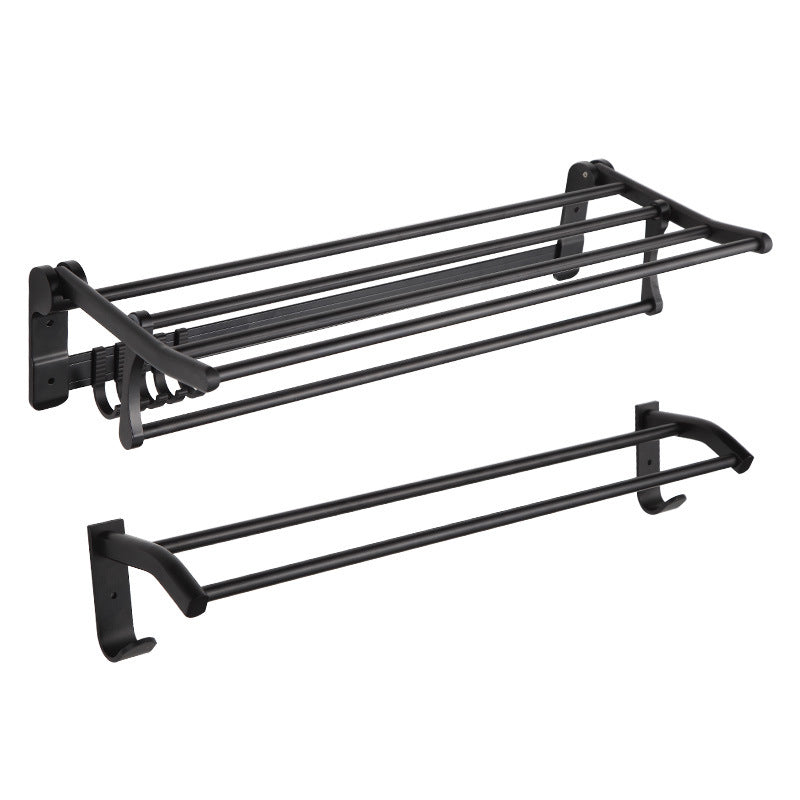 Lisslune | Modern Matt Black Bathroom Shelf Paper Holder Bathroom Accessory Set