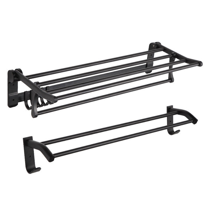 Lisslune | Modern Matt Black Bathroom Shelf Paper Holder Bathroom Accessory Set