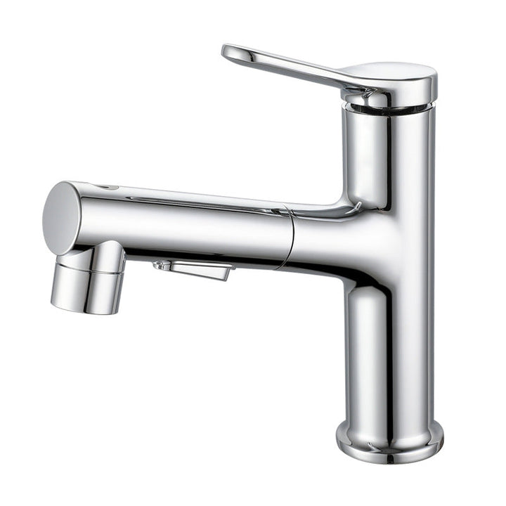 Lisslune | Extendable Bathroom Faucet Brass Modern Faucet with Water Hose