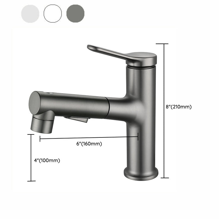 Lisslune | Extendable Bathroom Faucet Brass Modern Faucet with Water Hose