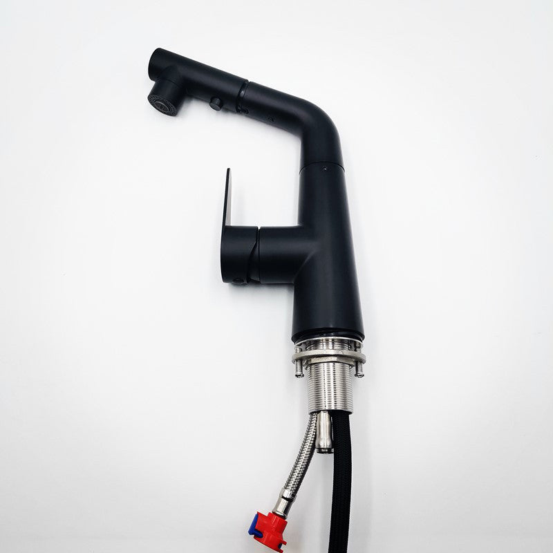 Lisslune | Contemporary Vessel Faucet Pull-Out Faucet with Single Lever Handle