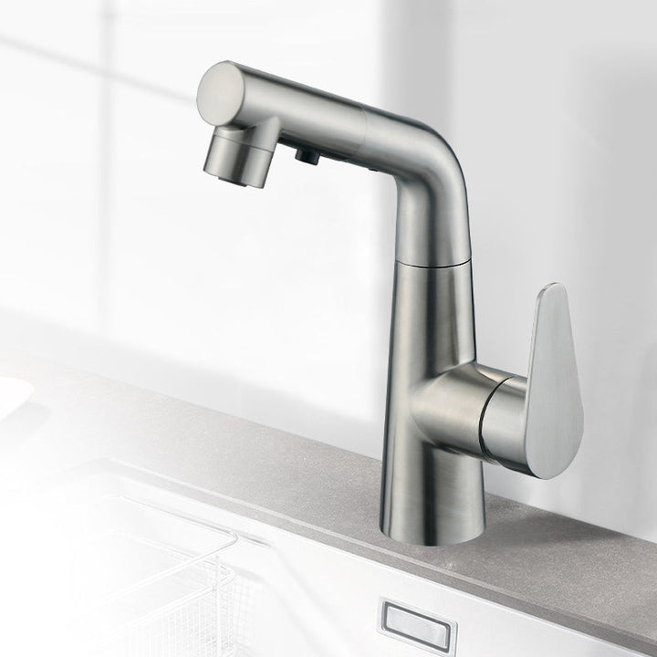 Lisslune | Contemporary Vessel Faucet Pull-Out Faucet with Single Lever Handle