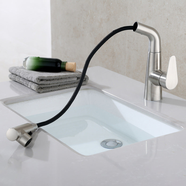 Lisslune | Contemporary Vessel Faucet Pull-Out Faucet with Single Lever Handle