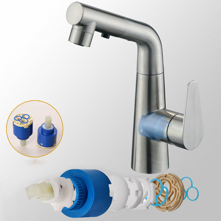 Lisslune | Contemporary Vessel Faucet Pull-Out Faucet with Single Lever Handle