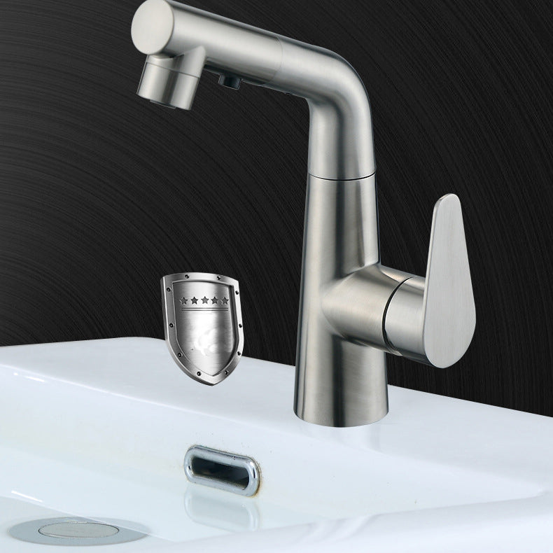 Lisslune | Contemporary Vessel Faucet Pull-Out Faucet with Single Lever Handle