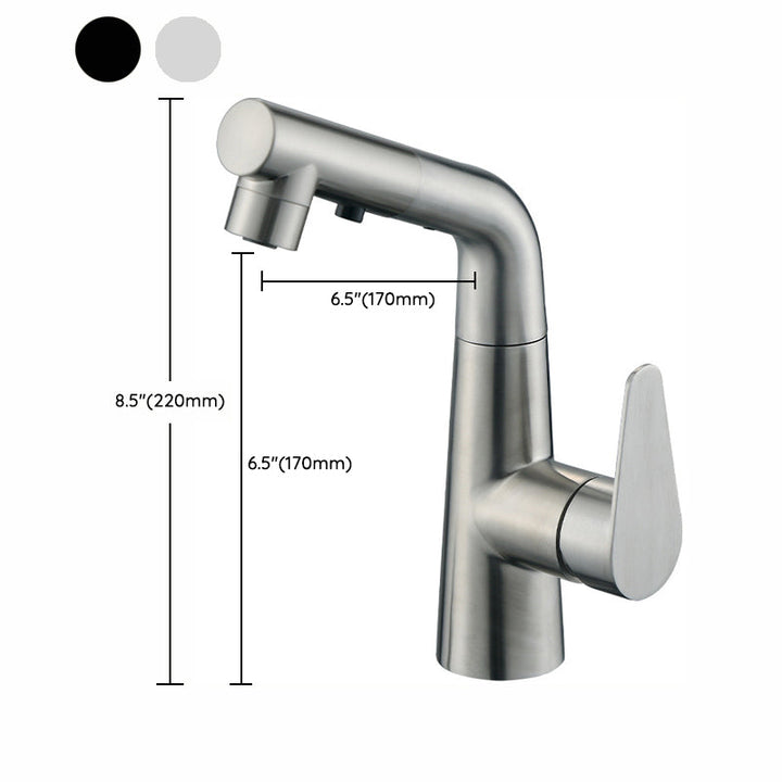Lisslune | Contemporary Vessel Faucet Pull-Out Faucet with Single Lever Handle