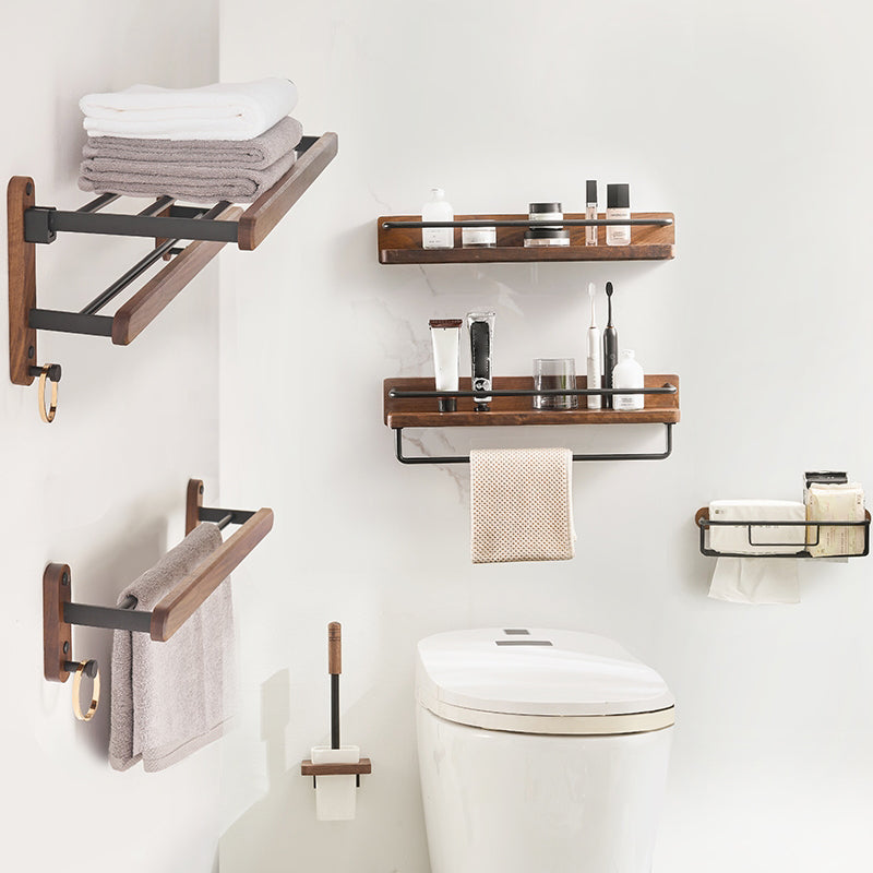 Lisslune | Modern Bathroom Accessories Set Aluminium & Wood Bathroom Fittings Set
