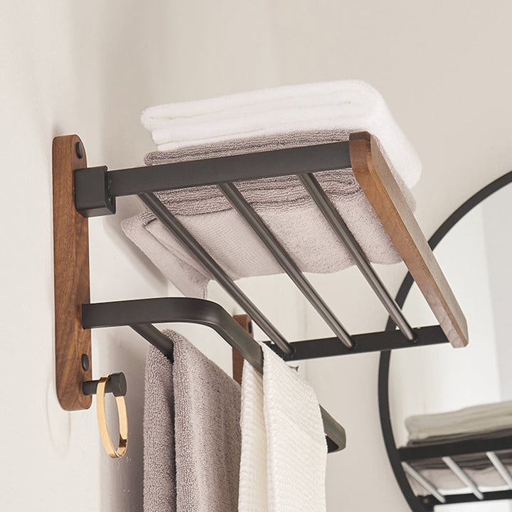 Lisslune | Modern Bathroom Accessories Set Aluminium & Wood Bathroom Fittings Set