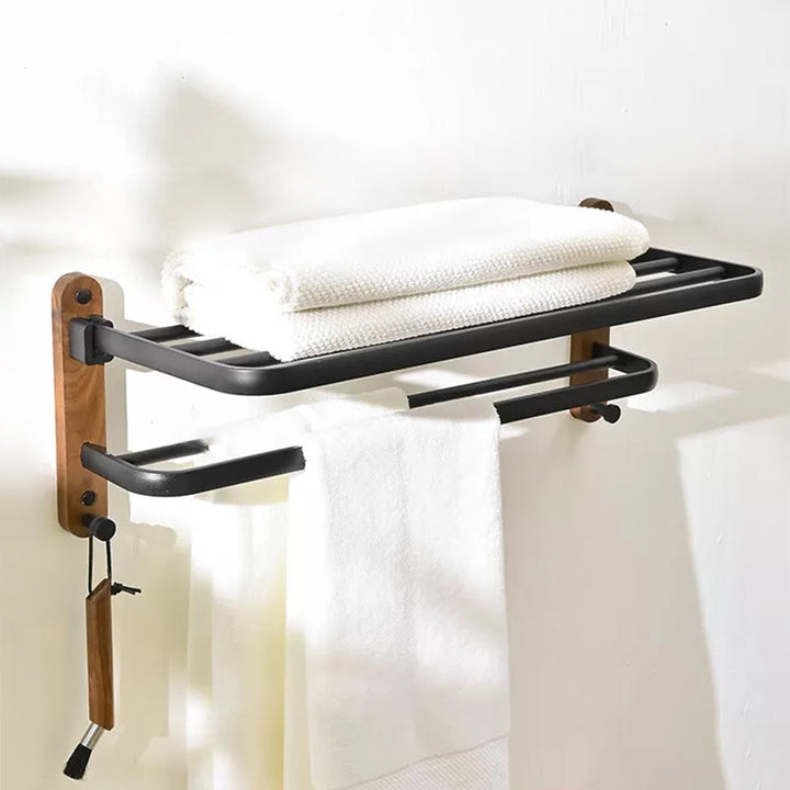 Lisslune | Modern Bathroom Accessories Set Aluminium & Wood Bathroom Fittings Set