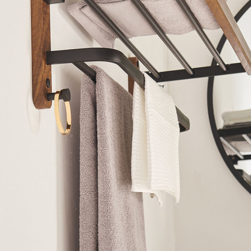 Lisslune | Modern Bathroom Accessories Set Aluminium & Wood Bathroom Fittings Set