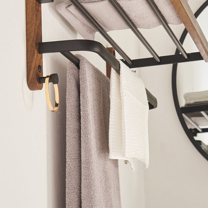 Lisslune | Modern Bathroom Accessories Set Aluminium & Wood Bathroom Fittings Set