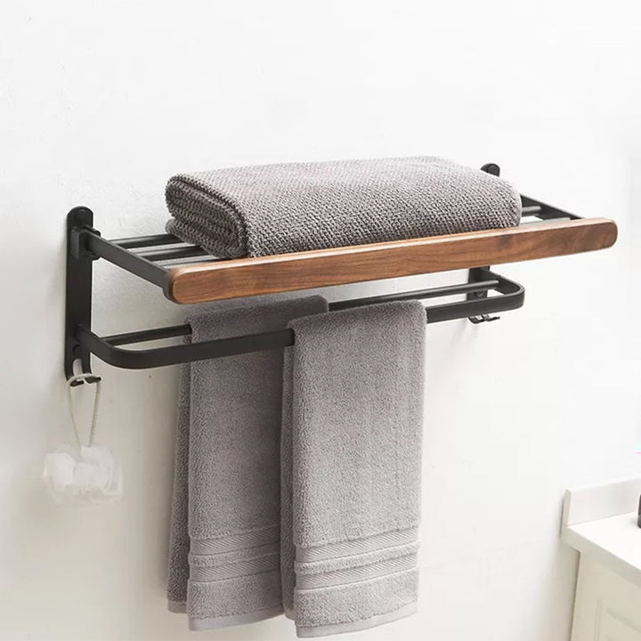 Lisslune | Modern Bathroom Accessories Set Aluminium & Wood Bathroom Fittings Set