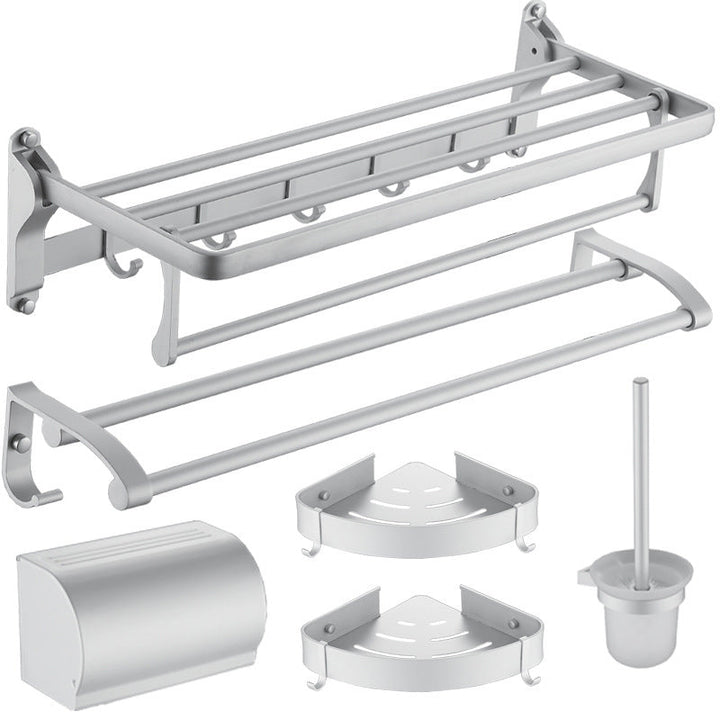 Lisslune | 6-piece contemporary bathroom accessory set bathroom shelf/towel bar paper holder included