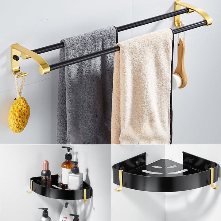 Lisslune | 6-piece contemporary bathroom accessory set bathroom shelf/towel bar paper holder included