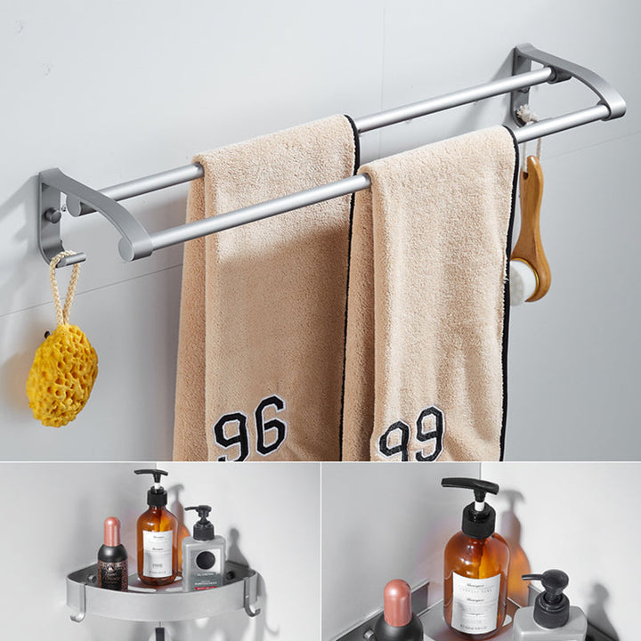 Lisslune | 6-piece contemporary bathroom accessory set bathroom shelf/towel bar paper holder included