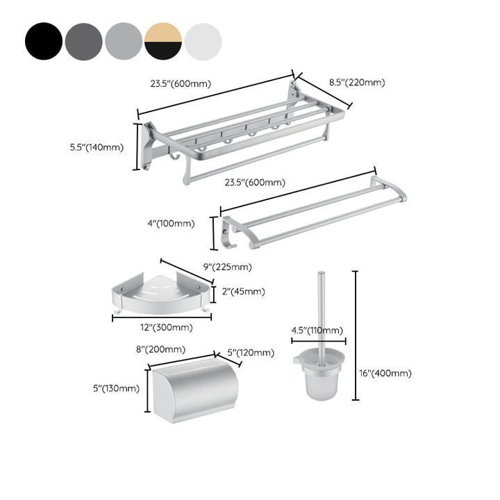 Lisslune | 6-piece contemporary bathroom accessory set bathroom shelf/towel bar paper holder included