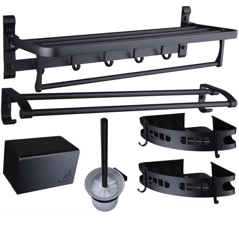 Lisslune | 6-piece modern bathroom hardware set made of aluminum with towel holder/paper holder