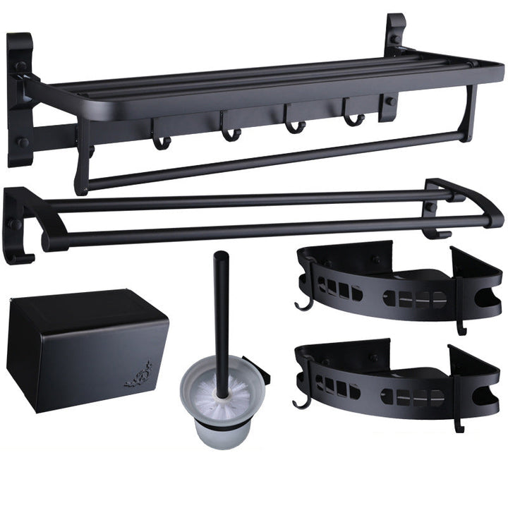 Lisslune | 6-piece modern bathroom hardware set made of aluminum with towel holder/paper holder
