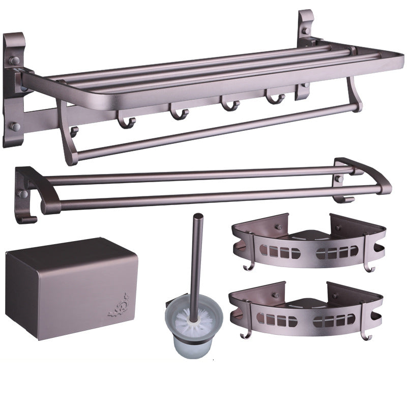 Lisslune | 6-piece modern bathroom hardware set made of aluminum with towel holder/paper holder