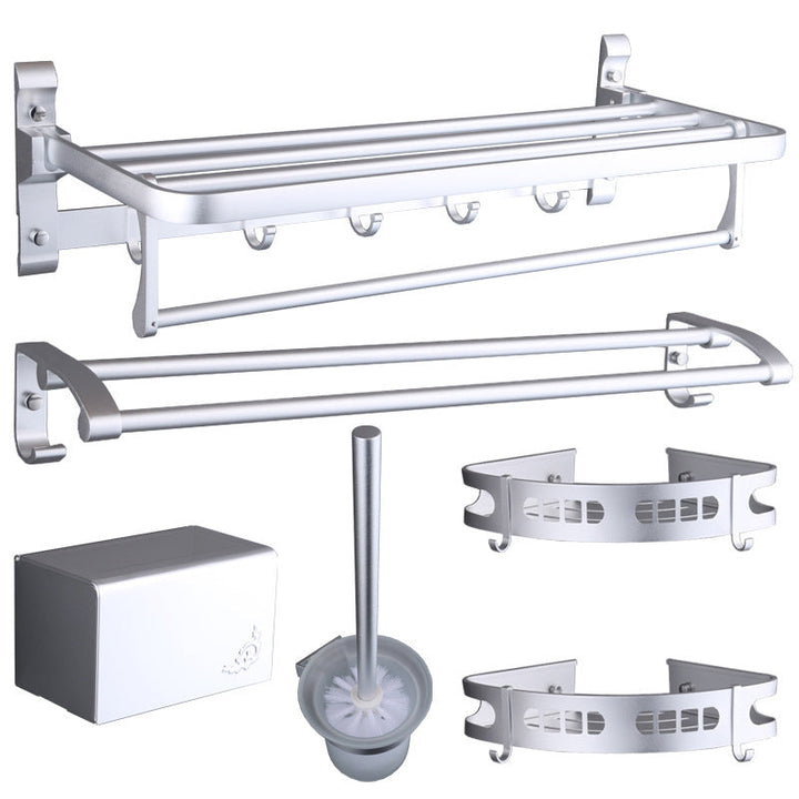 Lisslune | 6-piece modern bathroom hardware set made of aluminum with towel holder/paper holder