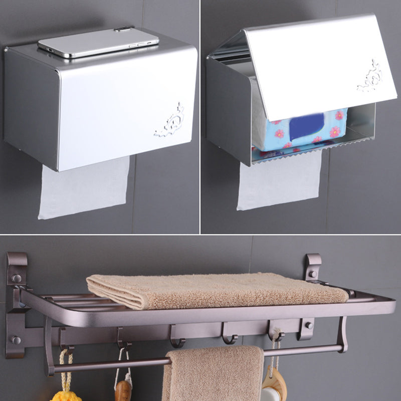Lisslune | 6-piece modern bathroom hardware set made of aluminum with towel holder/paper holder