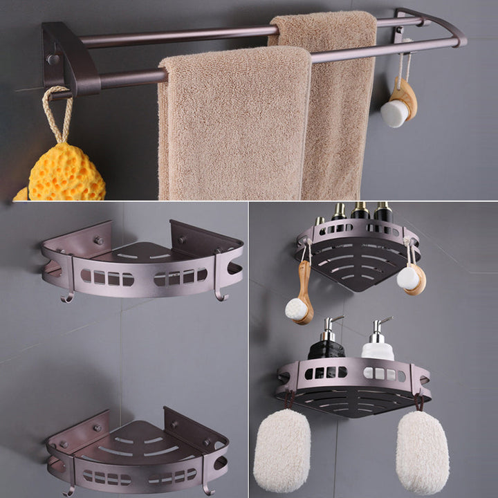 Lisslune | 6-piece modern bathroom hardware set made of aluminum with towel holder/paper holder