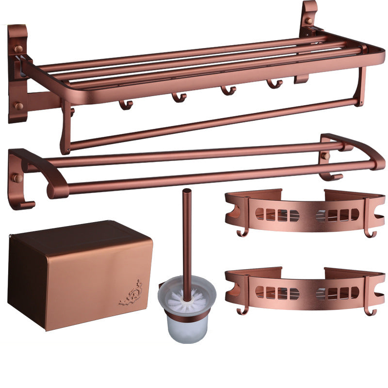 Lisslune | 6-piece modern bathroom hardware set made of aluminum with towel holder/paper holder