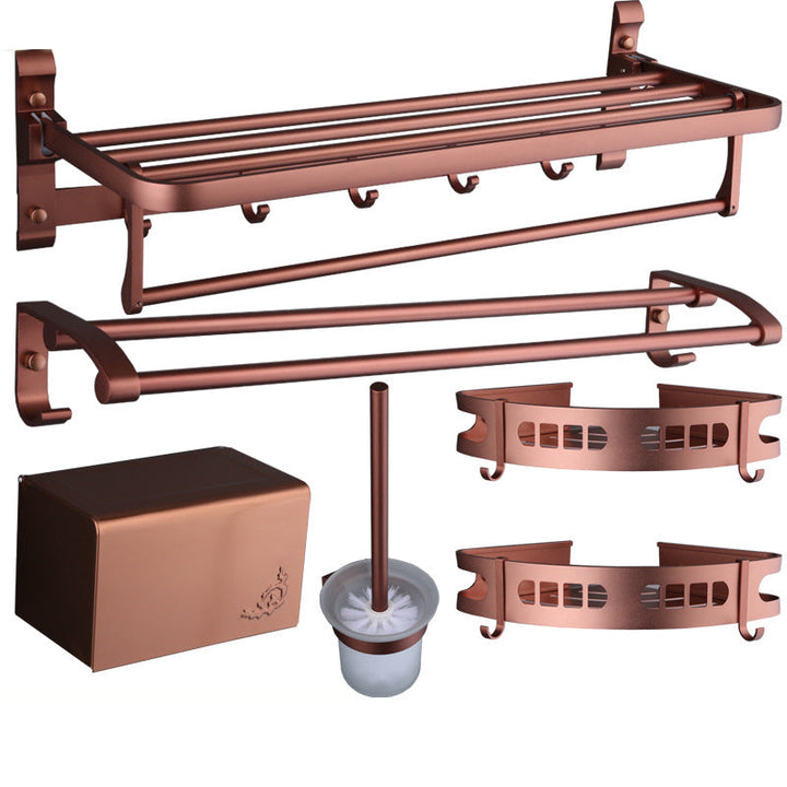 Lisslune | 6-piece modern bathroom hardware set made of aluminum with towel holder/paper holder
