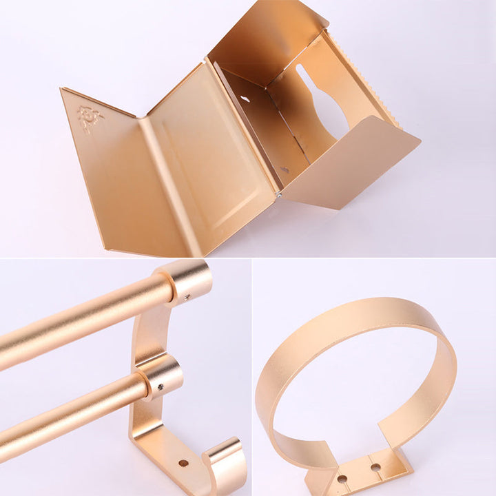 Lisslune | 6-piece modern bathroom hardware set made of aluminum with towel holder/paper holder