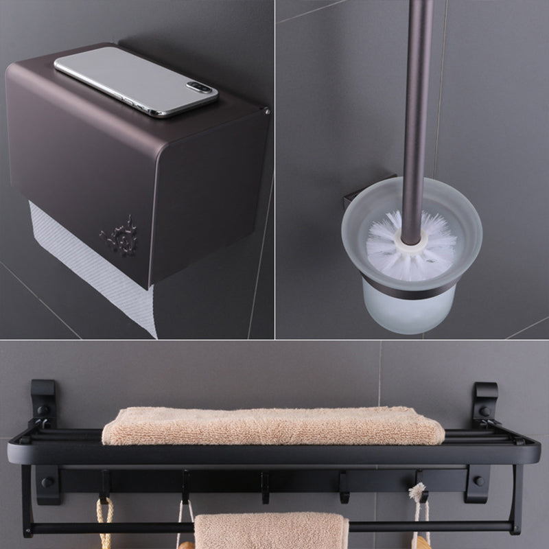 Lisslune | 6-piece modern bathroom hardware set made of aluminum with towel holder/paper holder
