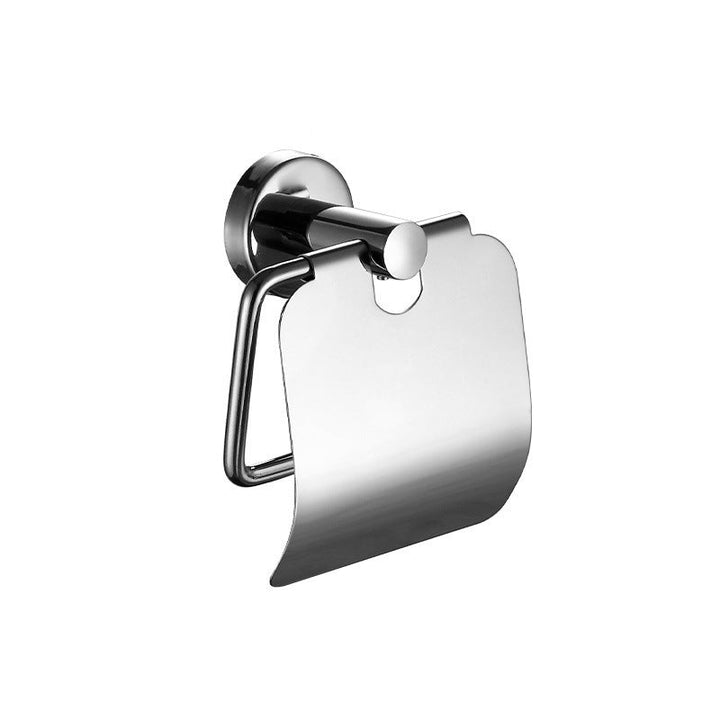 Lisslune | Polished Chrome 5-piece modern bathroom accessory set with bathroom shelf