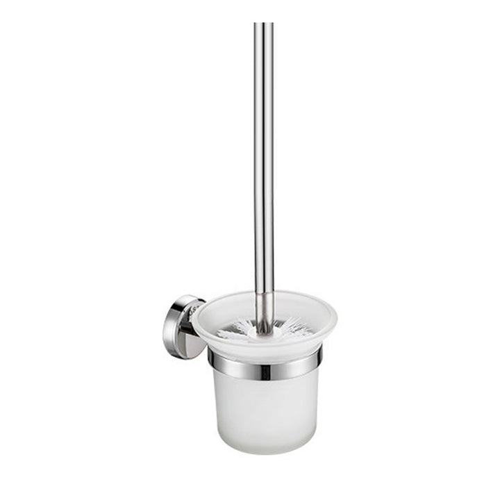 Lisslune | Polished Chrome 5-piece modern bathroom accessory set with bathroom shelf
