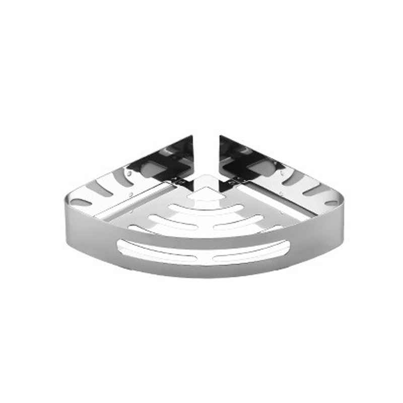 Lisslune | Polished Chrome 5-piece modern bathroom accessory set with bathroom shelf