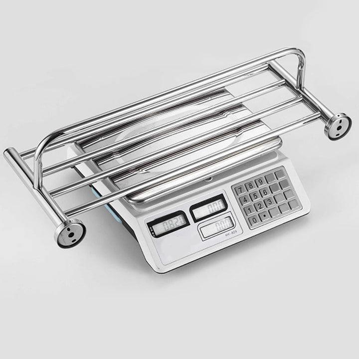 Lisslune | Polished Chrome 5-piece modern bathroom accessory set with bathroom shelf