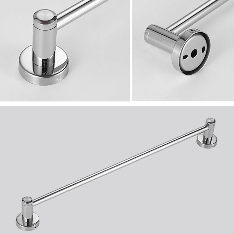 Lisslune | Polished Chrome 5-piece modern bathroom accessory set with bathroom shelf