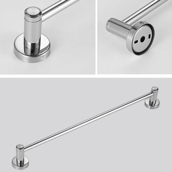 Lisslune | Polished Chrome 5-piece modern bathroom accessory set with bathroom shelf