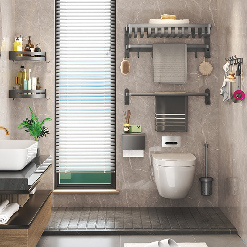 Lisslune | Modern Bathroom Accessories Set Gray Bathroom Shelf Paper Holder Bathroom Accessories Kit