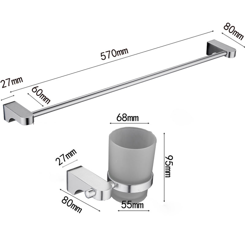 Lisslune | 6-piece chrome bathroom accessory as a single item or as a set with towel ring bar