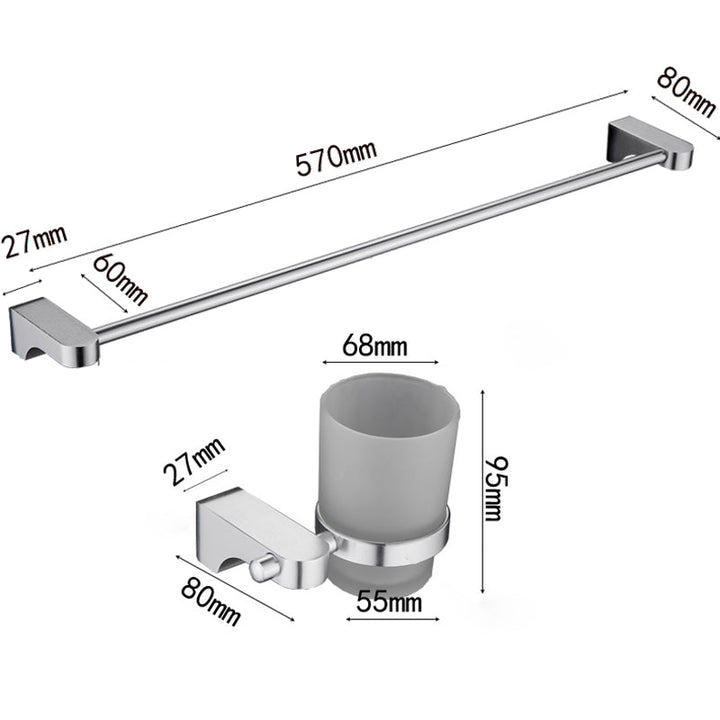 Lisslune | 6-piece chrome bathroom accessory as a single item or as a set with towel ring bar