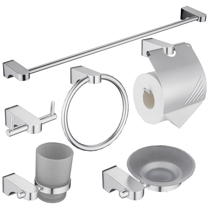 Lisslune | 6-piece Chrome Bathroom Accessory as Individual Piece or as Set with Towel Ring Bar